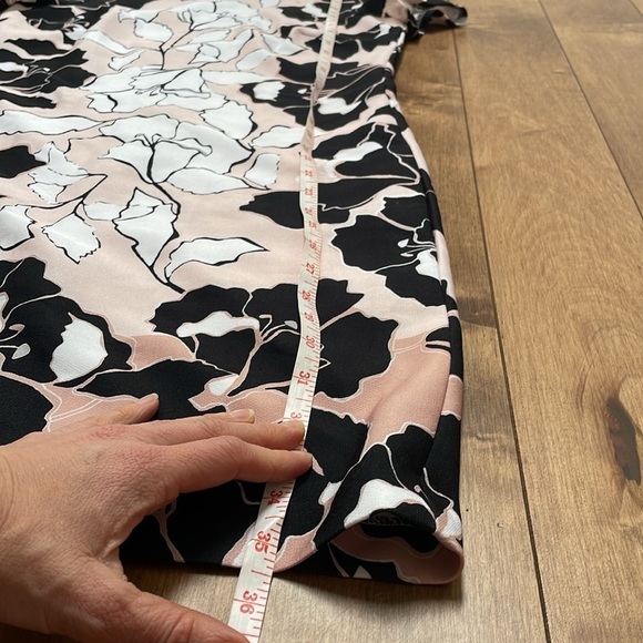 KARL LAGERFELD PARIS Floral-Print Shift Dress US2 short sleeve pink black white - Picture 9 of 14